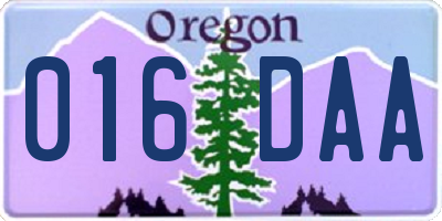 OR license plate 016DAA