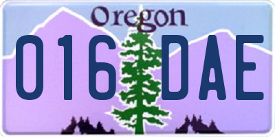 OR license plate 016DAE