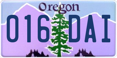 OR license plate 016DAI