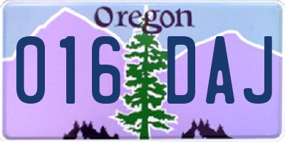 OR license plate 016DAJ