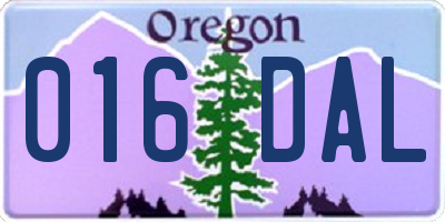 OR license plate 016DAL