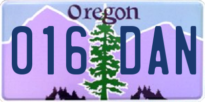 OR license plate 016DAN
