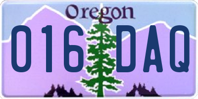 OR license plate 016DAQ