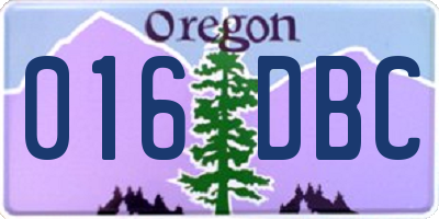 OR license plate 016DBC
