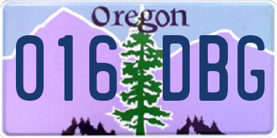 OR license plate 016DBG