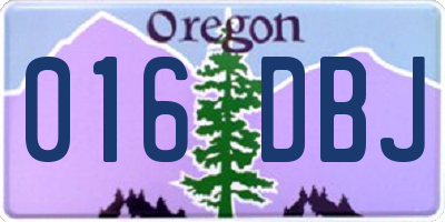 OR license plate 016DBJ