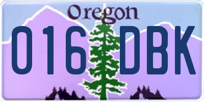 OR license plate 016DBK
