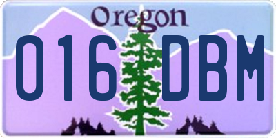 OR license plate 016DBM