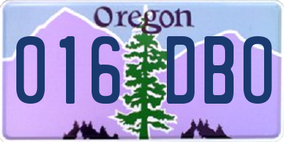 OR license plate 016DBO