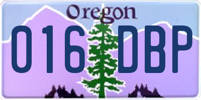 OR license plate 016DBP