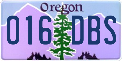 OR license plate 016DBS