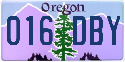 OR license plate 016DBY