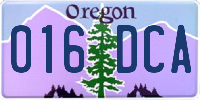 OR license plate 016DCA