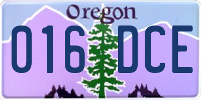 OR license plate 016DCE