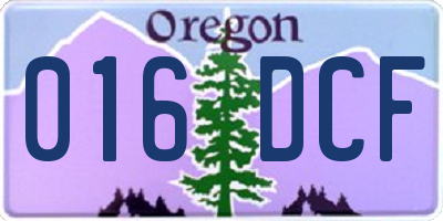 OR license plate 016DCF