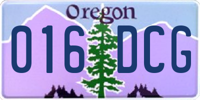 OR license plate 016DCG