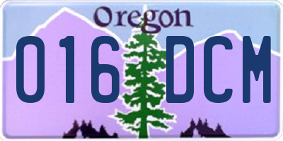 OR license plate 016DCM