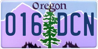 OR license plate 016DCN