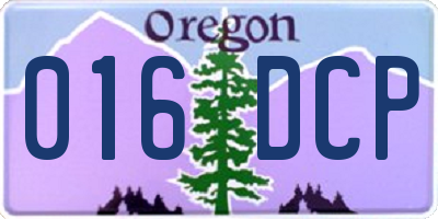 OR license plate 016DCP