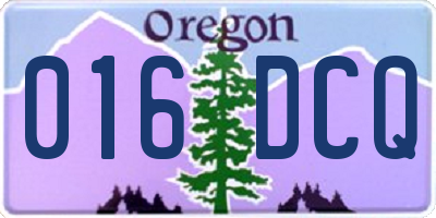 OR license plate 016DCQ