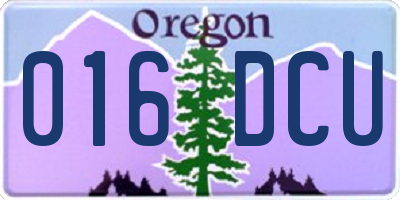 OR license plate 016DCU