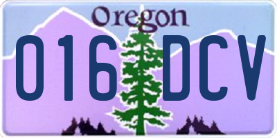 OR license plate 016DCV
