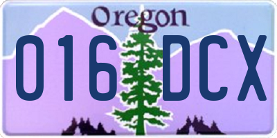 OR license plate 016DCX