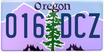 OR license plate 016DCZ