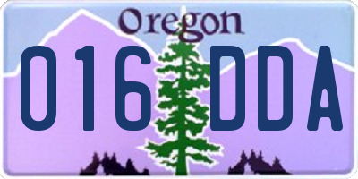 OR license plate 016DDA