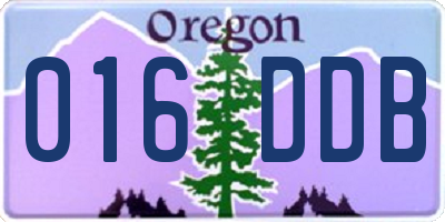 OR license plate 016DDB