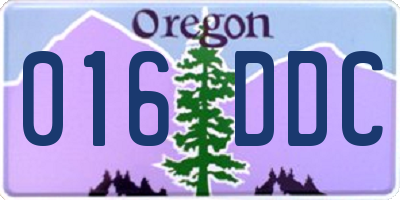 OR license plate 016DDC