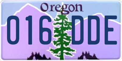 OR license plate 016DDE