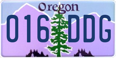 OR license plate 016DDG