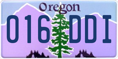 OR license plate 016DDI