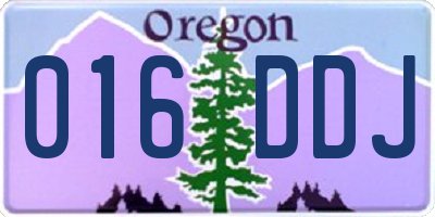 OR license plate 016DDJ