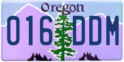 OR license plate 016DDM
