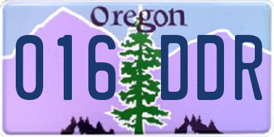 OR license plate 016DDR