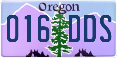 OR license plate 016DDS