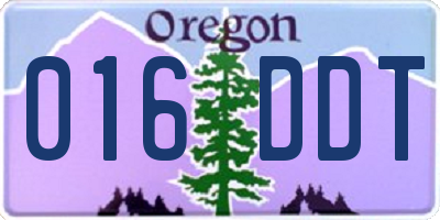 OR license plate 016DDT