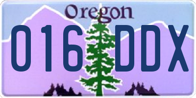 OR license plate 016DDX