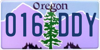 OR license plate 016DDY