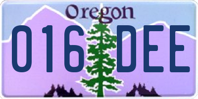 OR license plate 016DEE