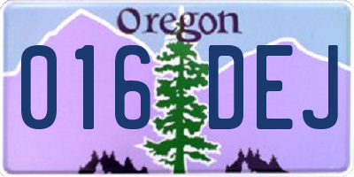 OR license plate 016DEJ
