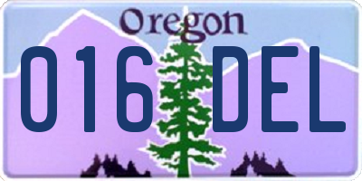 OR license plate 016DEL