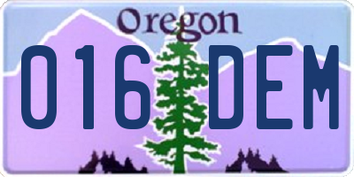 OR license plate 016DEM