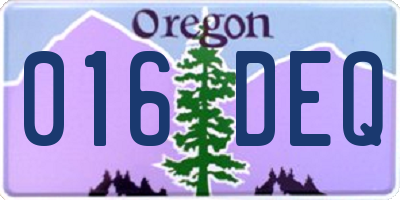 OR license plate 016DEQ