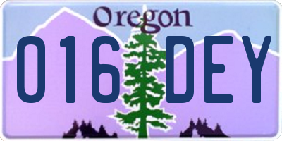 OR license plate 016DEY