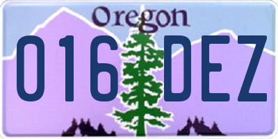 OR license plate 016DEZ