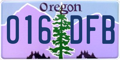 OR license plate 016DFB