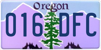 OR license plate 016DFC